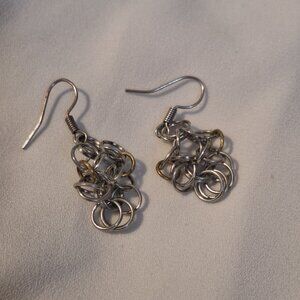Handmade Artisan Chainmail Style Earrings - Large